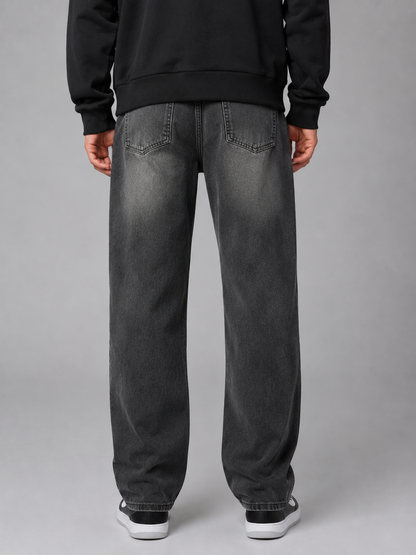 Men's Relaxed Fit Straight Leg Jeans Classic Vintage Wash Casual Everyday Trousers