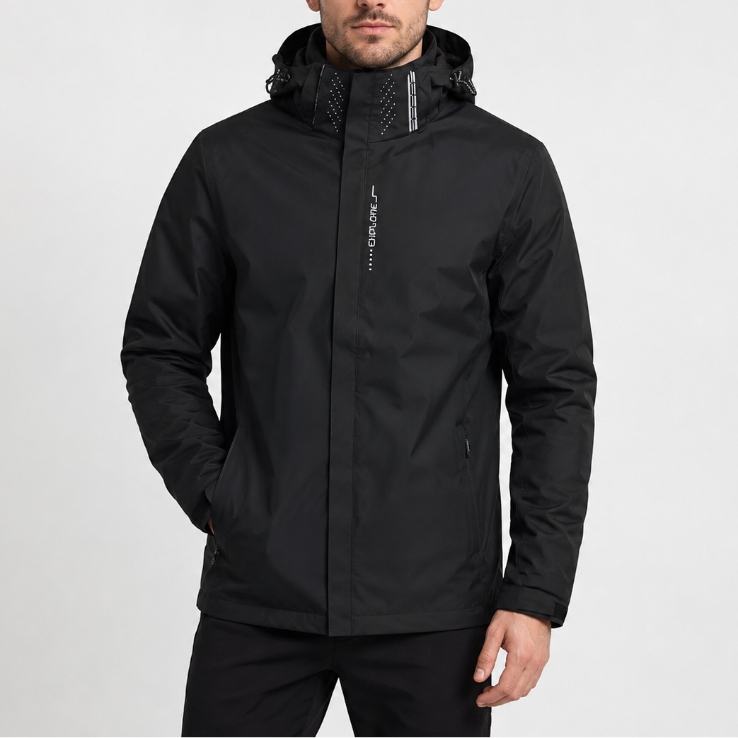 Men's Outdoor Rain Jacket Packable Hooded Design Versatile Travel Wear