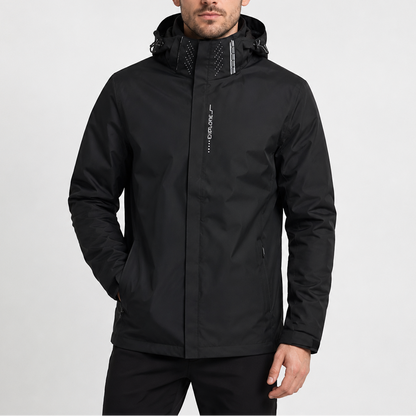 Men's Outdoor Rain Jacket Packable Hooded Design Versatile Travel Wear