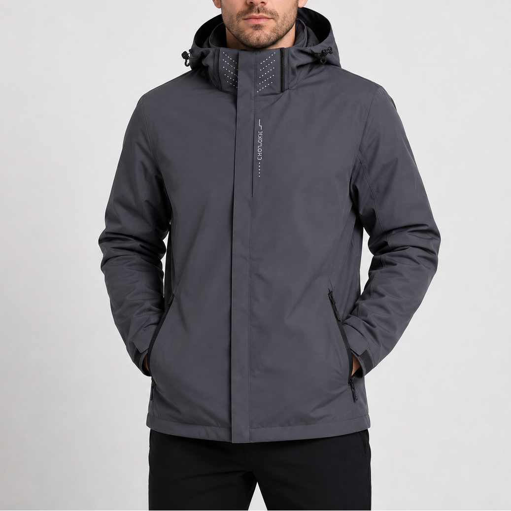 Men's Outdoor Rain Jacket Packable Hooded Design Versatile Travel Wear