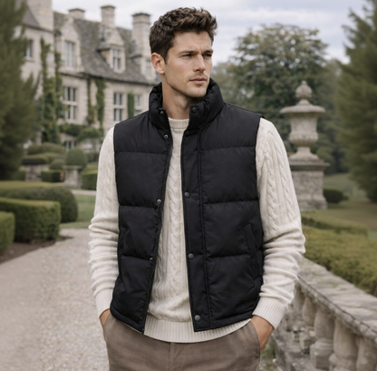 Men's Quilted Bodywarmer Sleeveless Zip Gilet Casual Outdoor Layering Everyday Wear