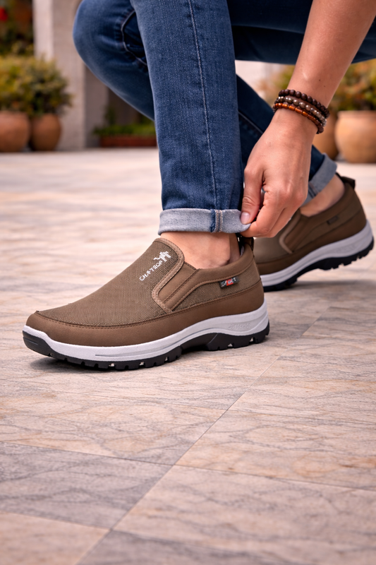Men's Outdoor Walking Shoes Cushioned Grip Sole Lace-Up Trainers Casual Everyday Hiking Sport Comfort Versatile Bowen