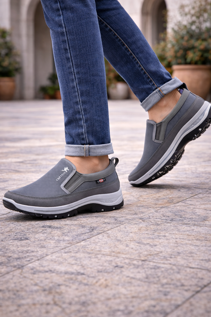 Men's Outdoor Walking Shoes Cushioned Grip Sole Lace-Up Trainers Casual Everyday Hiking Sport Comfort Versatile Bowen