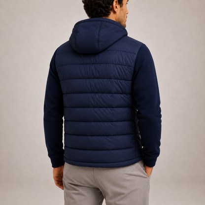 Men's Hooded Puffer Jacket Insulated Zip Closure Casual Everyday Wear