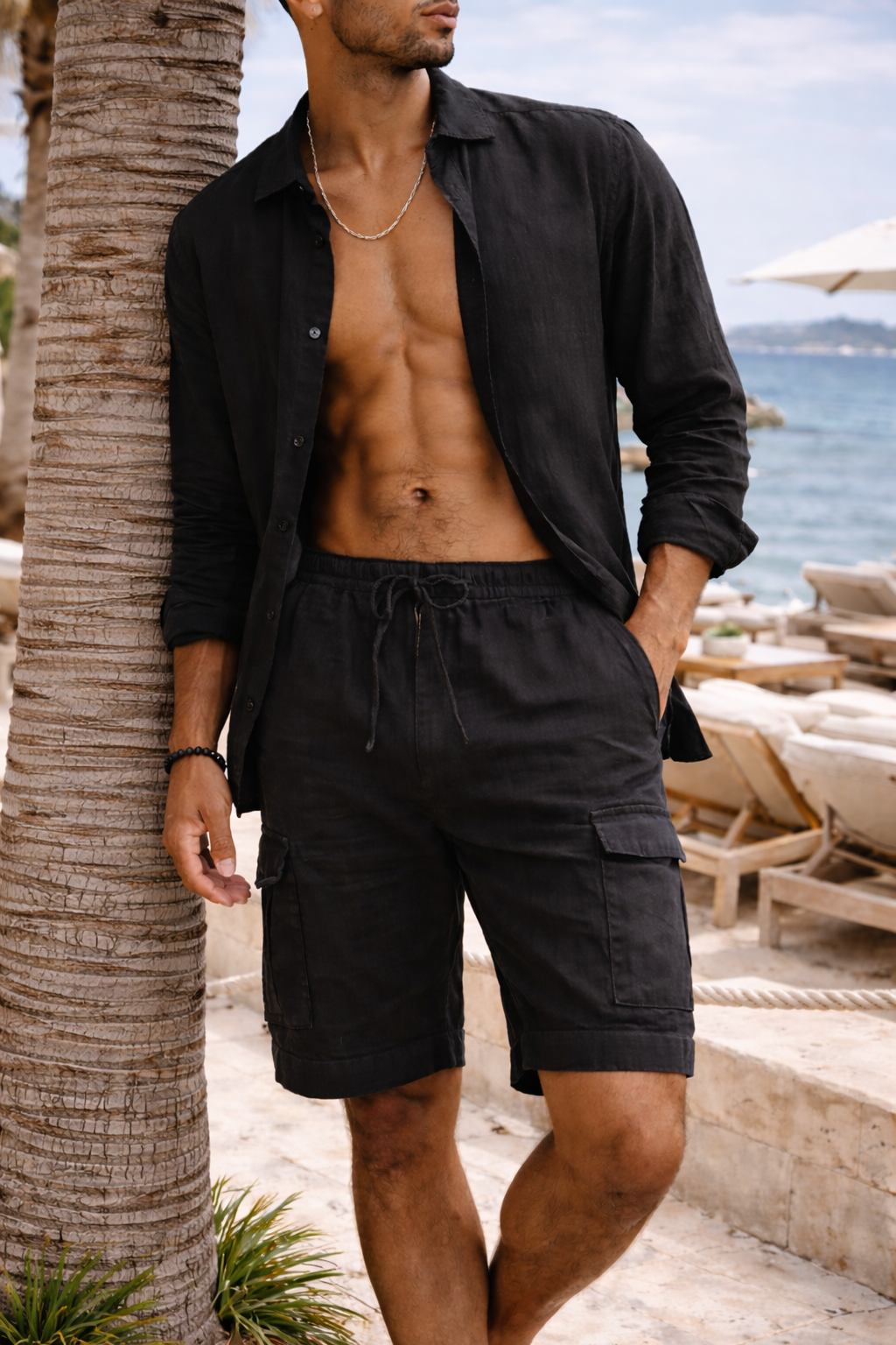 Men's Cargo Shorts Drawstring Relaxed Fit Multi-Pocket Knee-Length Casual Streetwear Workwear Everyday Utility Rockford