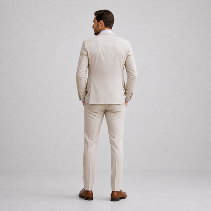 Men's Three-Piece Suit Blazer Waistcoat Trousers Slim Fit Tailored Formal Wedding Business Occasion Reginald