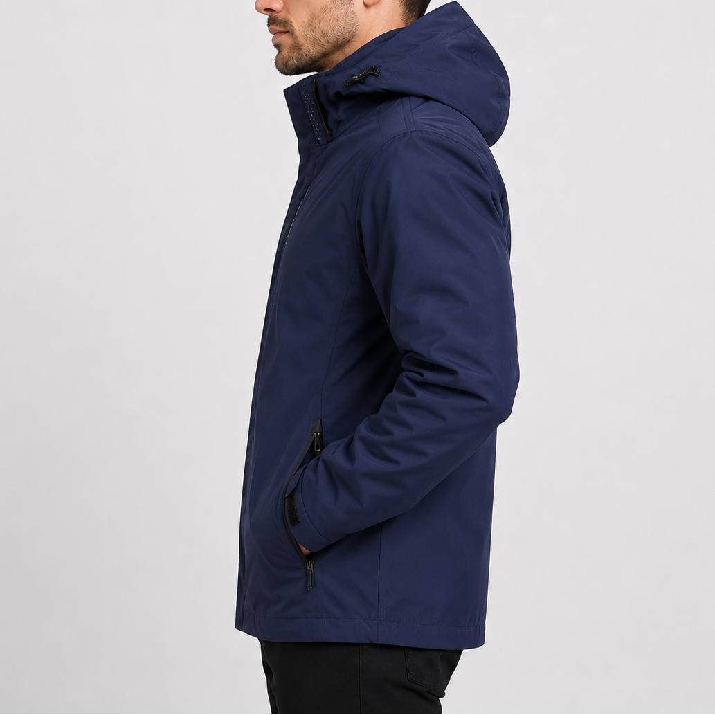 Men's Outdoor Rain Jacket Packable Hooded Design Versatile Travel Wear