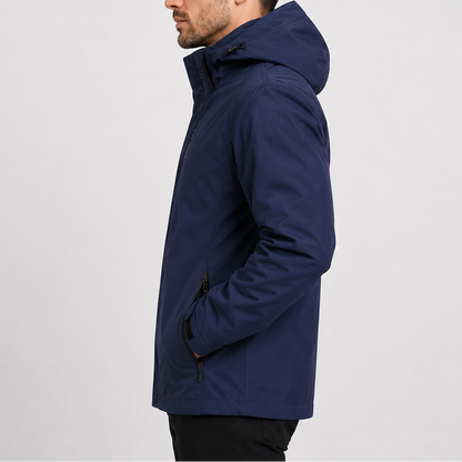 Men's Outdoor Rain Jacket Packable Hooded Design Versatile Travel Wear