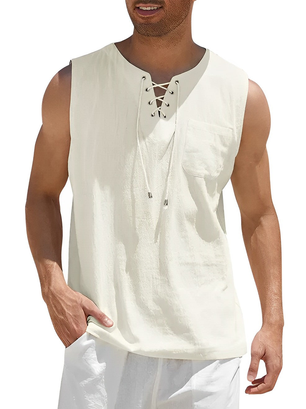 Men's Tank Top Loose Fit Sleeveless Vest Ribbed Casual Beach Holiday Gym Everyday Layering Breathable Jax