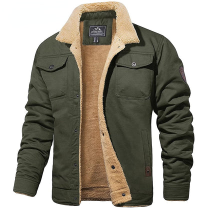Men's Winter Jacket Sherpa-Lined Warm Layered Casual Outdoor Style