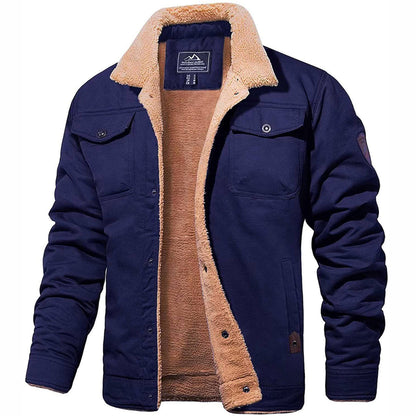 Men's Winter Jacket Sherpa-Lined Warm Layered Casual Outdoor Style
