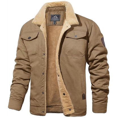 Men's Winter Jacket Sherpa-Lined Warm Layered Casual Outdoor Style