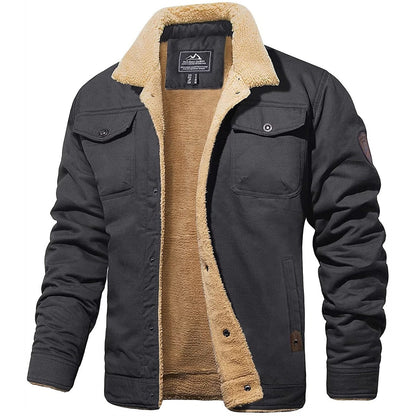 Men's Winter Jacket Sherpa-Lined Warm Layered Casual Outdoor Style