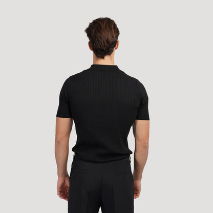 Men's Knitted Polo Shirt Short-Sleeve Collared Casual Everyday Wear
