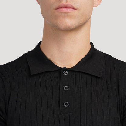 Men's Knitted Polo Shirt Short-Sleeve Collared Casual Everyday Wear