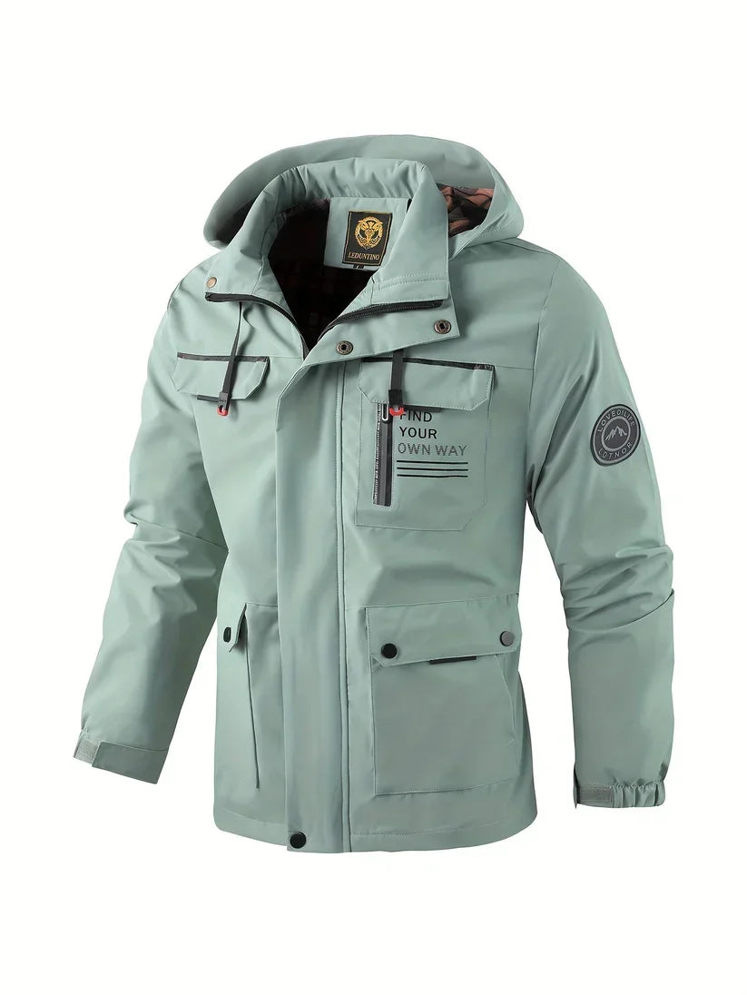 Men's Waterproof Winter Jacket Hooded Design Insulated Outdoor Active