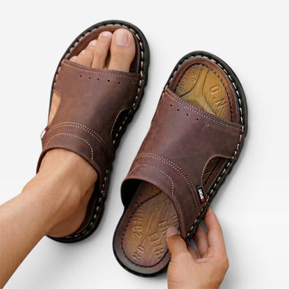 Men's Slide Sandals Open-Toe Slip-On Classic Casual Beach Pool Everyday Holiday Comfort Outdoor Versatile Reeves