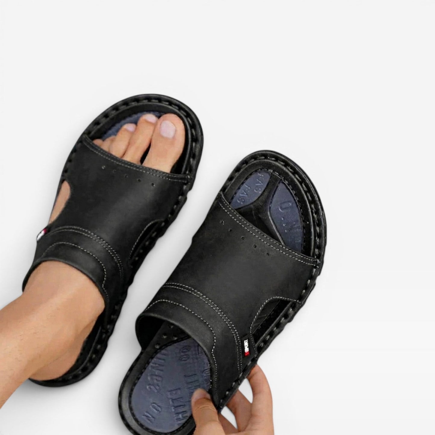 Men's Slide Sandals Open-Toe Slip-On Classic Casual Beach Pool Everyday Holiday Comfort Outdoor Versatile Reeves