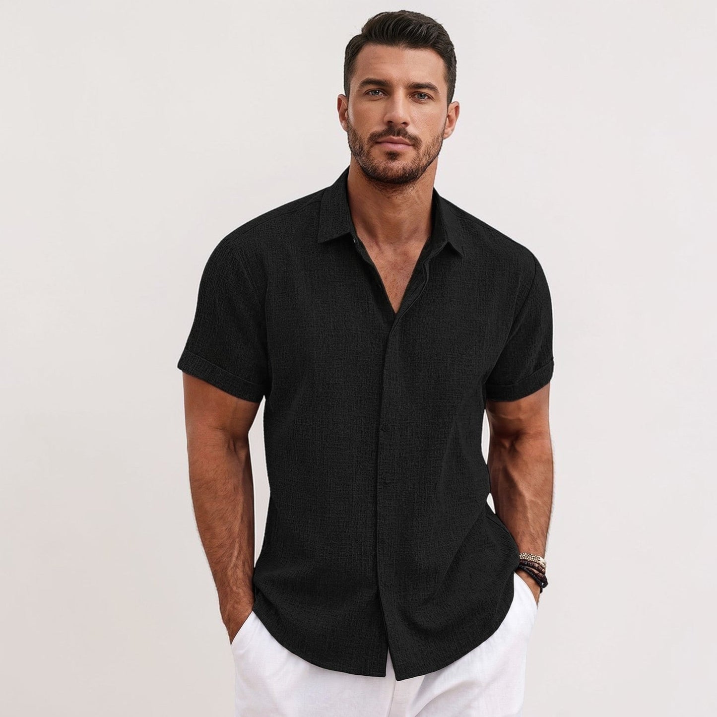 Men's Relaxed-Fit Short-Sleeve Summer Shirt Casual Everyday Lightweight