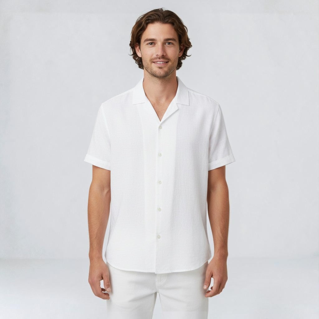 Men's Short-Sleeve Button-Up Shirt Casual Summer Relaxed Fit Stylish Everyday