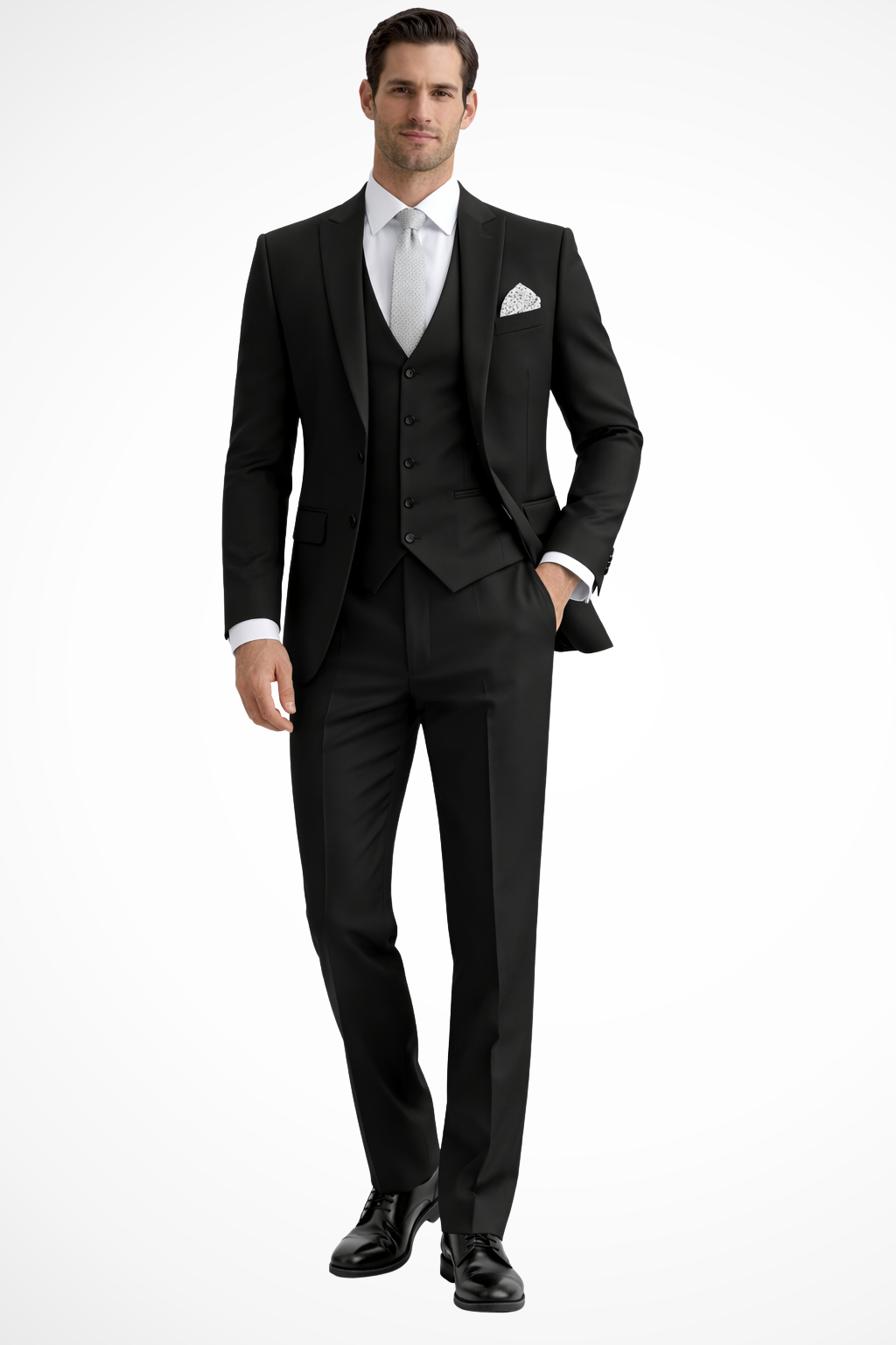 Men's Three-Piece Suit Slim Fit Blazer Waistcoat Trousers Tailored Formal Wedding Business Occasion Cornelius