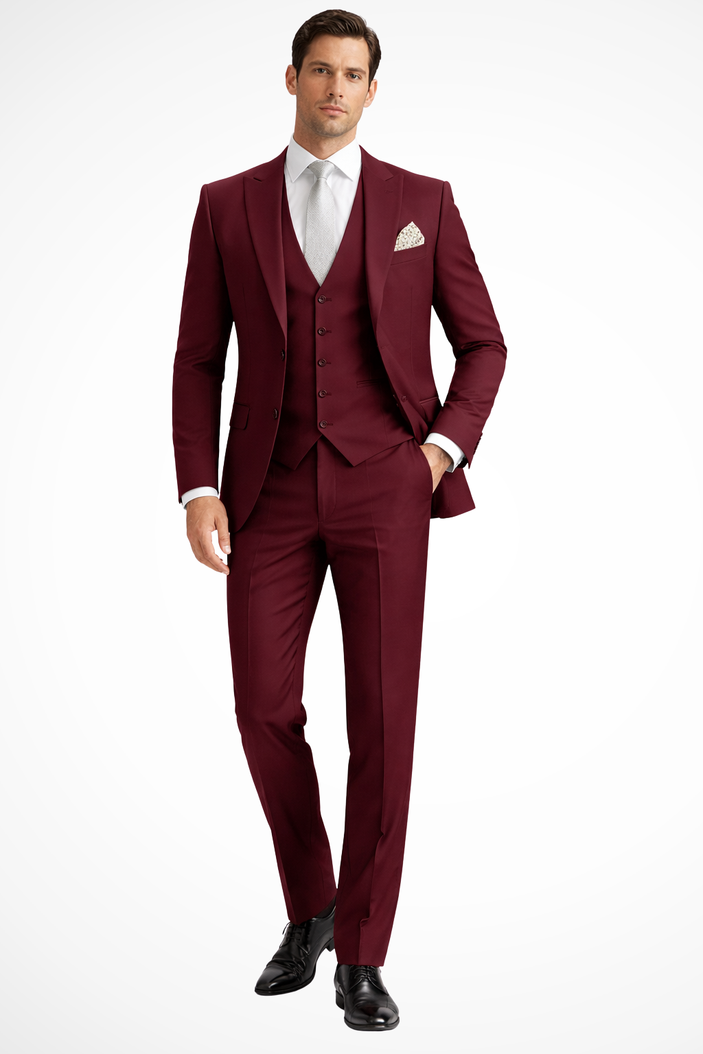 Men's Three-Piece Suit Slim Fit Blazer Waistcoat Trousers Tailored Formal Wedding Business Occasion Cornelius