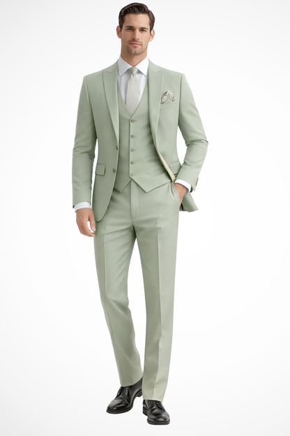 Men's Three-Piece Suit Slim Fit Blazer Waistcoat Trousers Tailored Formal Wedding Business Occasion Cornelius