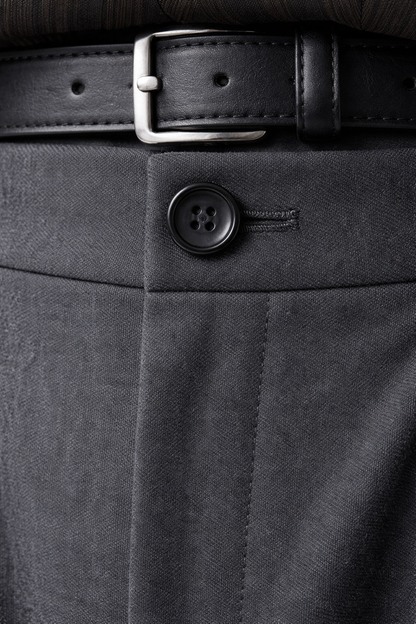 Men's Tailored Trousers Classic Slim Fit Flat-Front Straight Leg Smart-Casual Office Formal Business Everyday Thornton