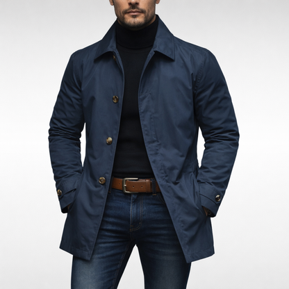 Men's Long Coat Stylish Windproof Water-Resistant Everyday Winter Outerwear