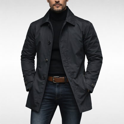 Men's Long Coat Stylish Windproof Water-Resistant Everyday Winter Outerwear