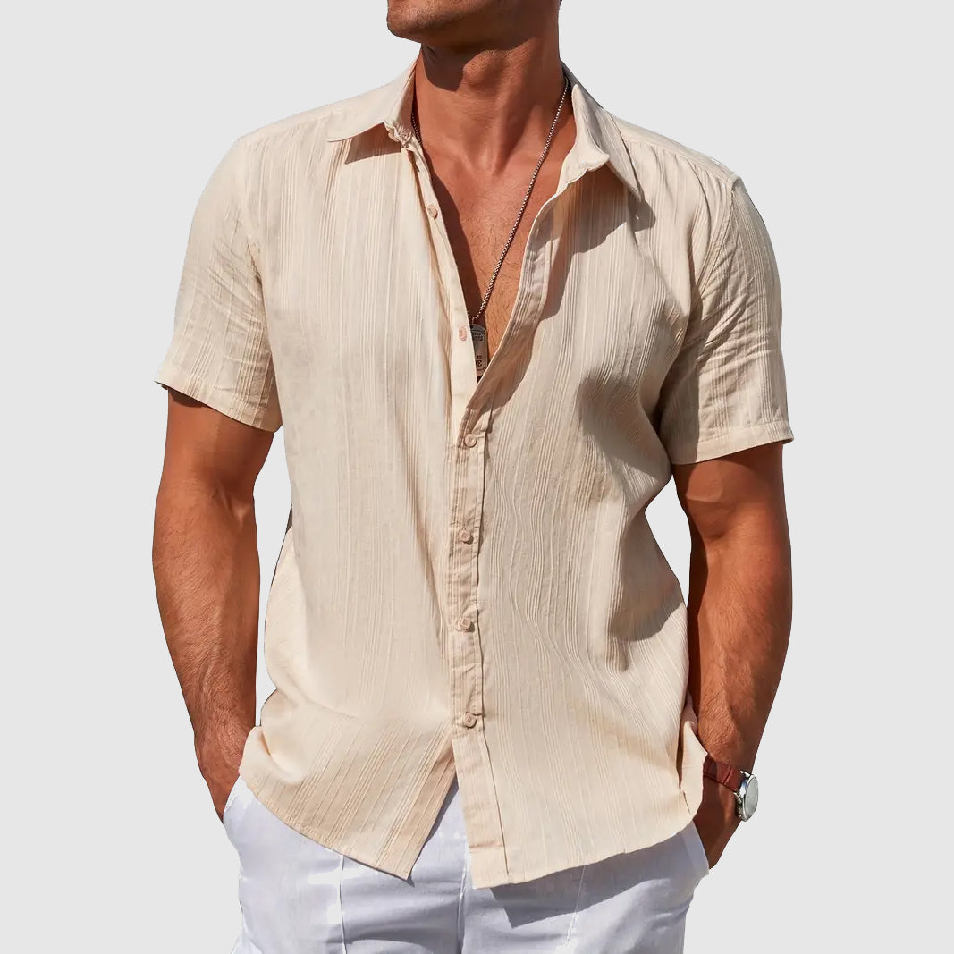 Men's Short-Sleeve Shirt Button-Up Collared Casual Smart-Casual Holiday Beach Relaxed Everyday Archer
