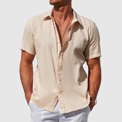 Men's Short-Sleeve Shirt Button-Up Collared Casual Smart-Casual Holiday Beach Relaxed Everyday Archer