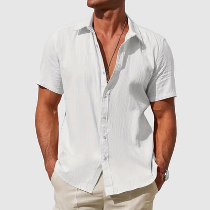 Men's Short-Sleeve Shirt Button-Up Collared Casual Smart-Casual Holiday Beach Relaxed Everyday Archer