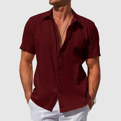 Men's Short-Sleeve Shirt Button-Up Collared Casual Smart-Casual Holiday Beach Relaxed Everyday Archer