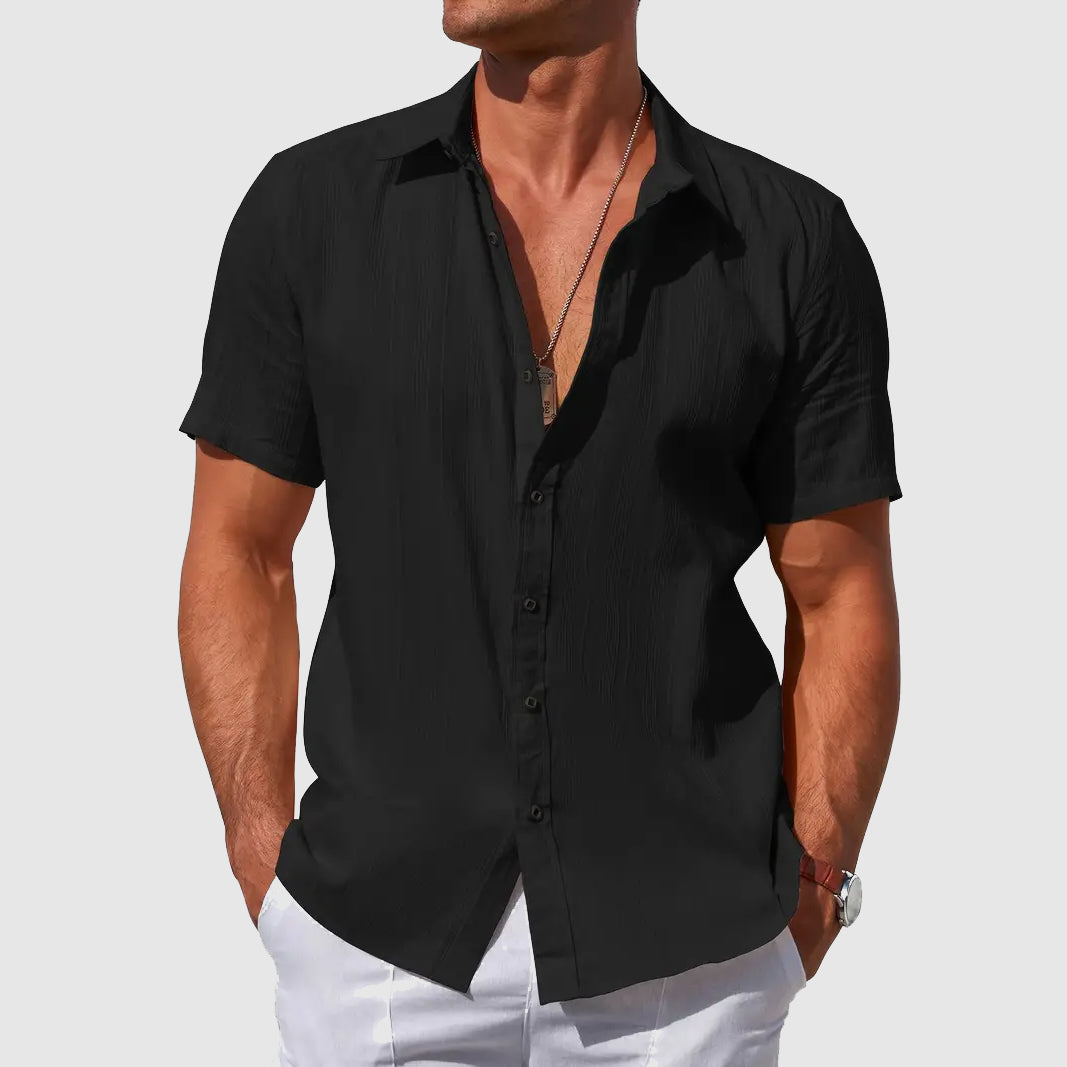 Men's Short-Sleeve Shirt Button-Up Collared Casual Smart-Casual Holiday Beach Relaxed Everyday Archer