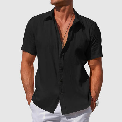 Men's Short-Sleeve Shirt Button-Up Collared Casual Smart-Casual Holiday Beach Relaxed Everyday Archer