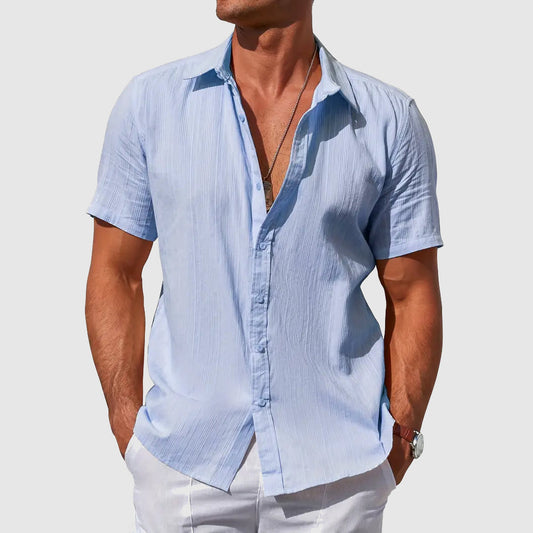 Men's Short-Sleeve Shirt Button-Up Collared Casual Smart-Casual Holiday Beach Relaxed Everyday Archer