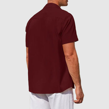 Men's Short-Sleeve Shirt Button-Up Collared Casual Smart-Casual Holiday Beach Relaxed Everyday Archer