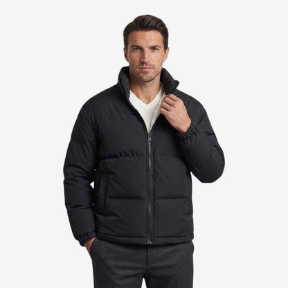 Men's Winter Zip-Up Jacket Stand Collar Warm Casual Streetwear
