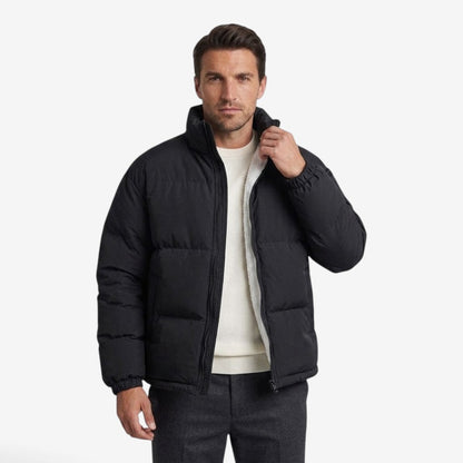 Men's Winter Zip-Up Jacket Stand Collar Warm Casual Streetwear