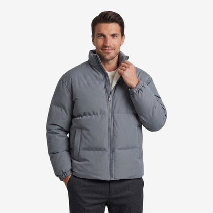 Men's Winter Zip-Up Jacket Stand Collar Warm Casual Streetwear