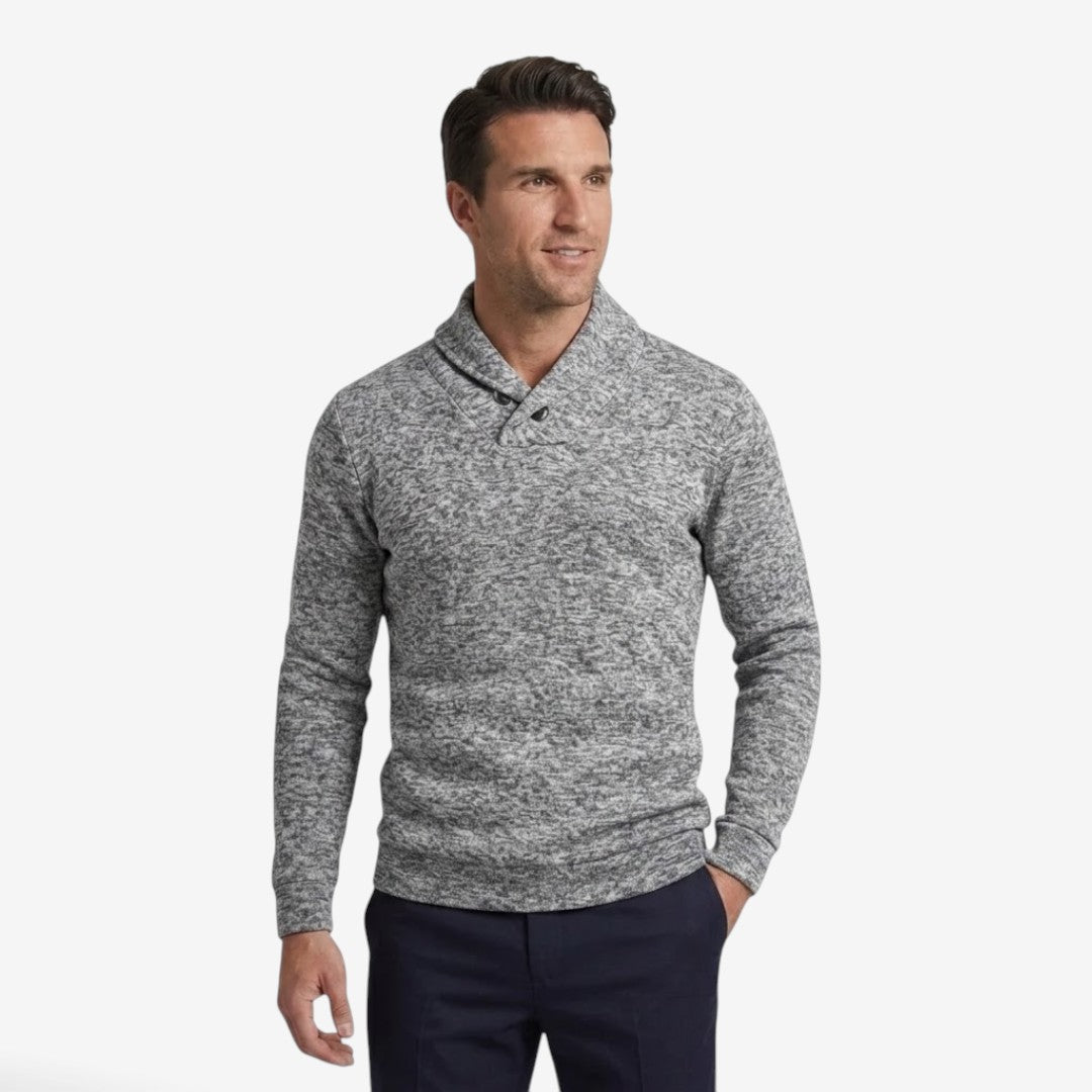 Men's Mock Neck Sweatshirt Button Collar Casual Everyday Layering