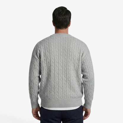 Men's Cable Knit Cardigan Loose Fit Button Closure Casual Layering