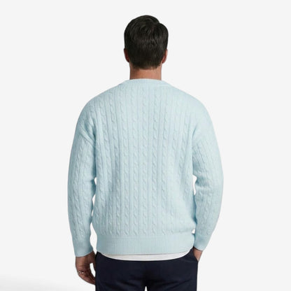 Men's Cable Knit Cardigan Loose Fit Button Closure Casual Layering
