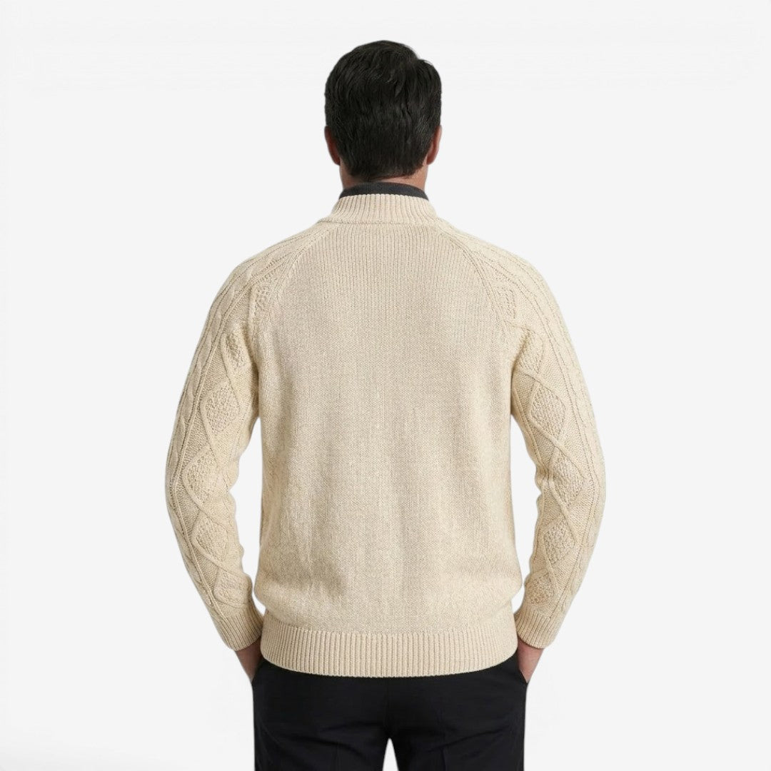 Men's Cable Knit Cardigan Button Closure Long Sleeve Cozy Autumn Winter