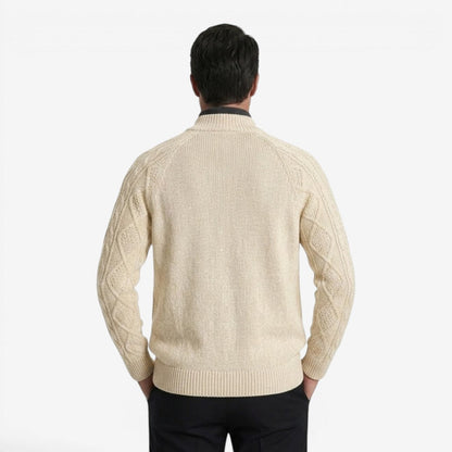 Men's Cable Knit Cardigan Button Closure Long Sleeve Cozy Autumn Winter