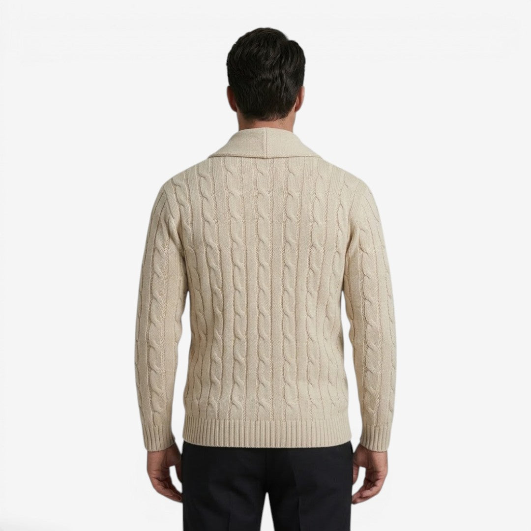 Men's Cable Knit Cardigan Button Closure Long Sleeve Cozy Autumn Winter