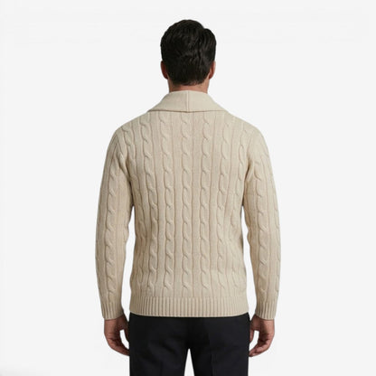 Men's Cable Knit Cardigan Button Closure Long Sleeve Cozy Autumn Winter