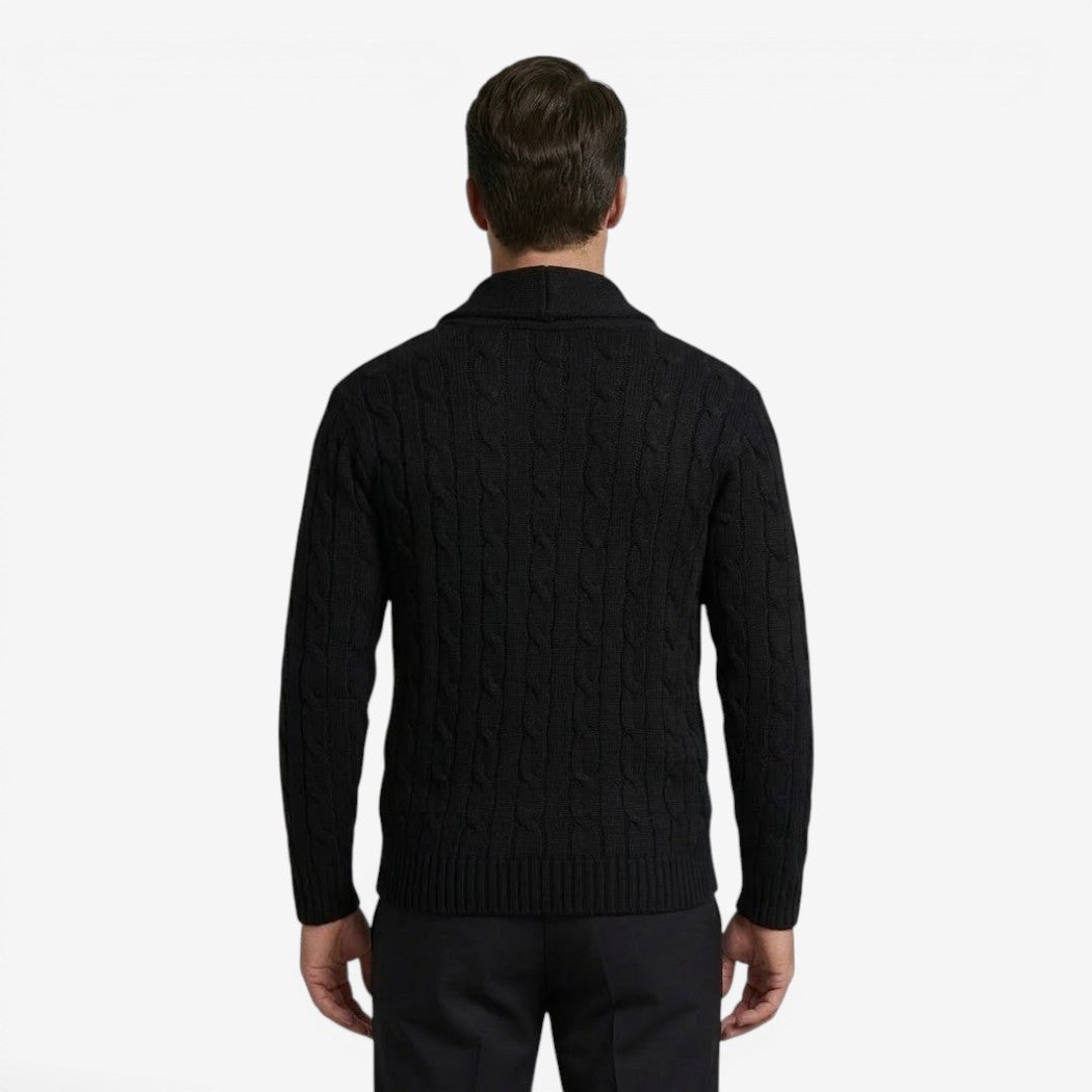 Men's Cable Knit Cardigan Button Closure Long Sleeve Cozy Autumn Winter