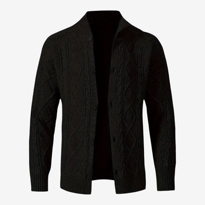 Men's Cable Knit Cardigan Button Closure Long Sleeve Cozy Autumn Winter